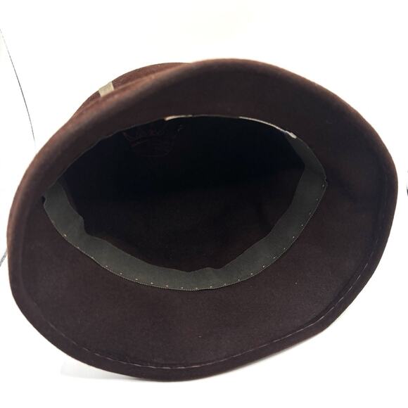 True Vintage 50s Wool Cloche With Velvet Trim Brown Mr John Sophisticates VTG main image 6